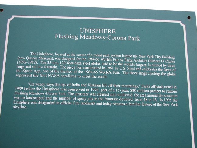 Unisphere Info Plaque